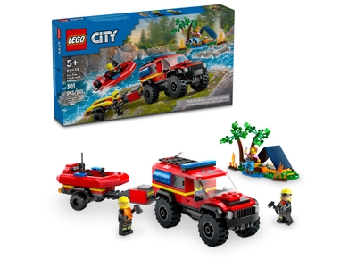 LEGO 60412 City 4×4 brandweerauto met reddingsboot