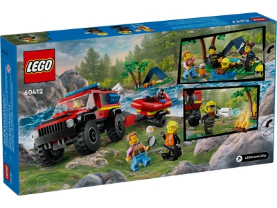 LEGO 60412 City 4×4 brandweerauto met reddingsboot