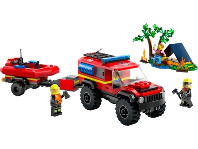 LEGO 60412 City 4×4 brandweerauto met reddingsboot