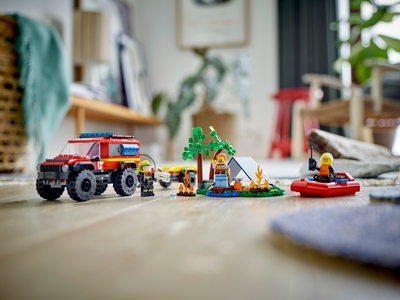LEGO 60412 City 4×4 brandweerauto met reddingsboot